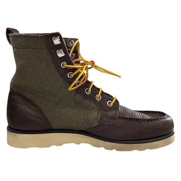 Sebago Stockton Boots size 8 Brown Forest Green Wool Leather Vibram Utility Work main image 10